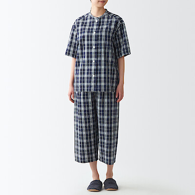 Women's Side Seamless Seersucker Short Sleeve Pyjamas