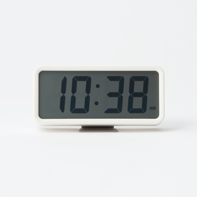 Digital Clock with Alarm - Medium - White