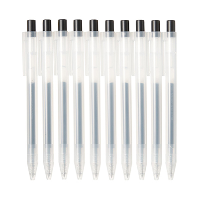 Gel Ink Retractable Ballpoint Pen - Set of 10 (0.5mm)