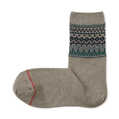 Right Angle Cotton and Wool Pattern Socks