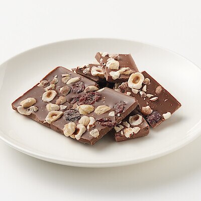 Milk Chocolate with Cranberries, Almonds & Roasted Hazelnuts