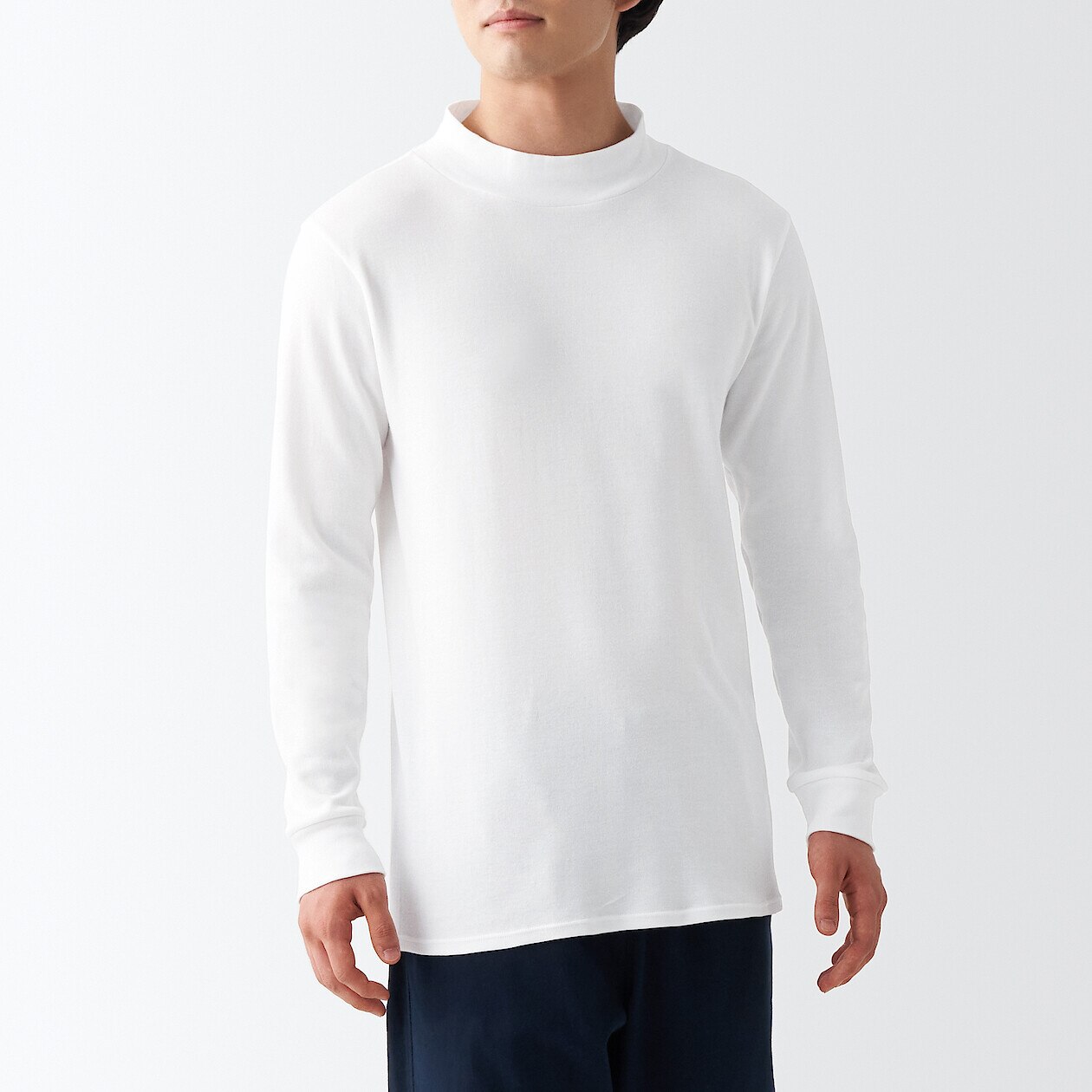 Men's Thick Cotton High Neck Long Sleeve T-shirt
