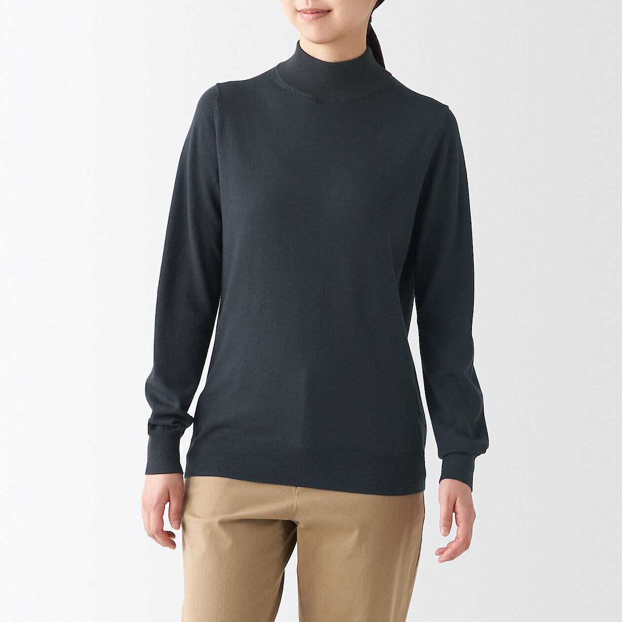Women's Non-Itchy Washable Mock Neck Jumper
