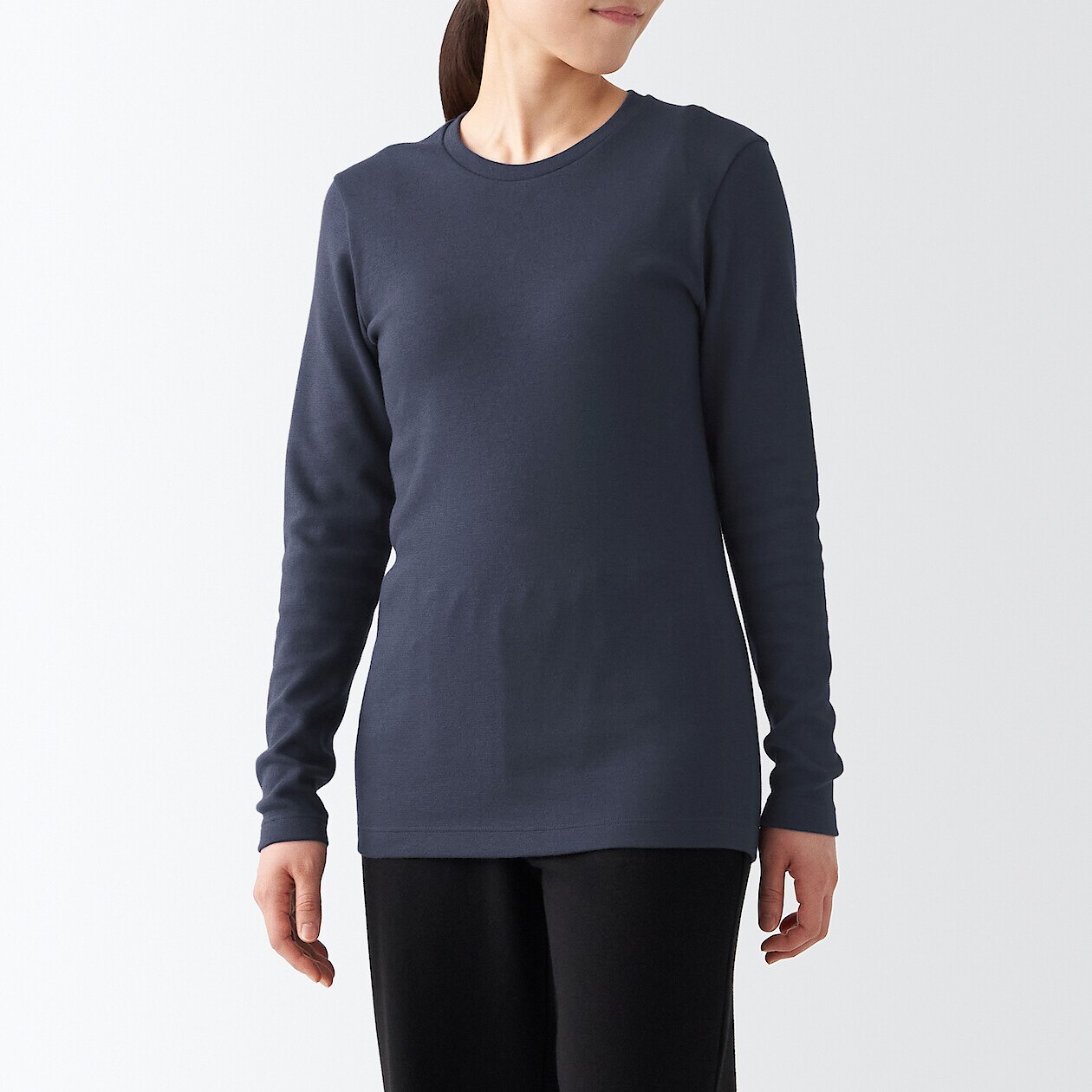 Women's Cotton and Wool Crew Neck Long Sleeve T-shirt AW22