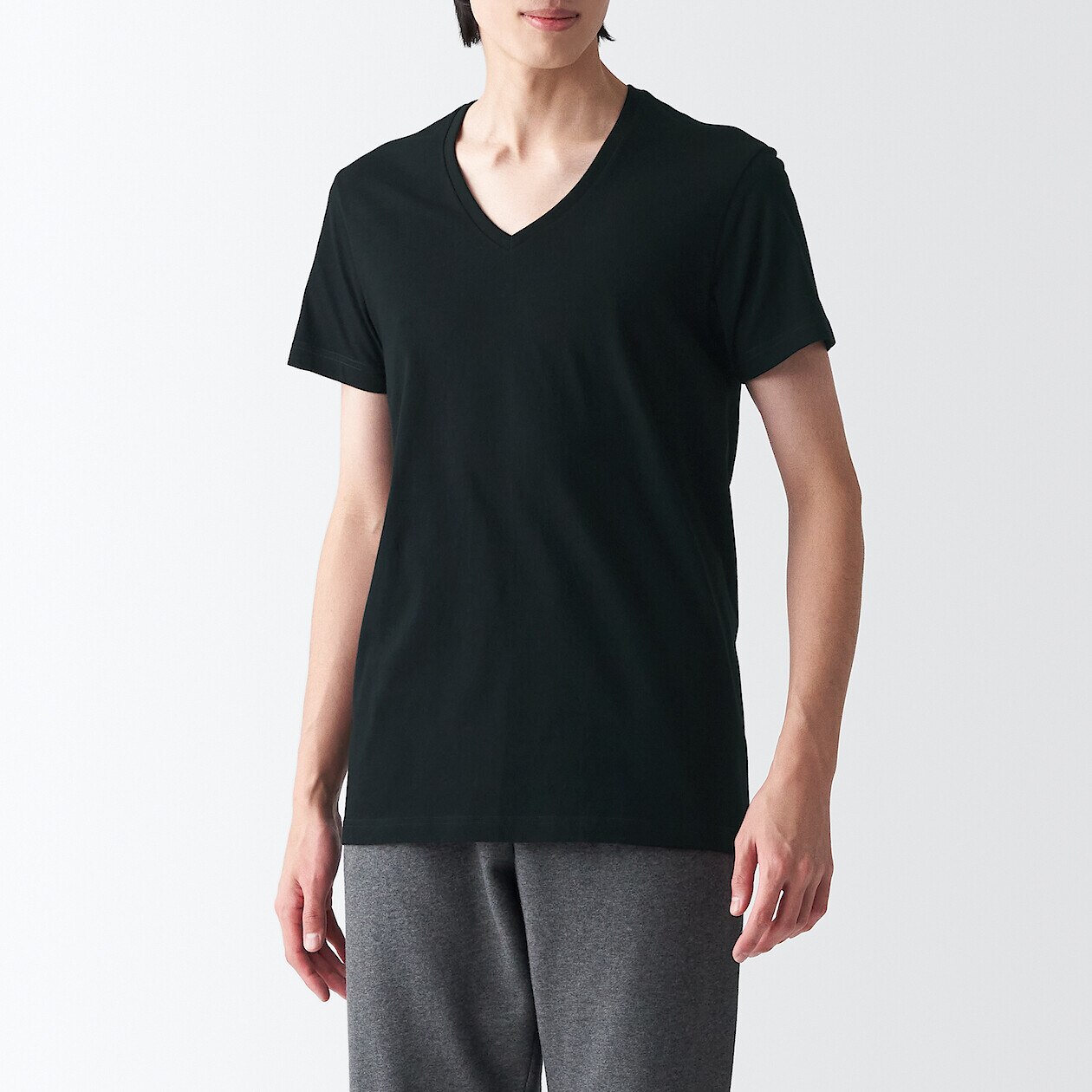 Men's Side Seamless Jersey V neck T-Shirt 17336