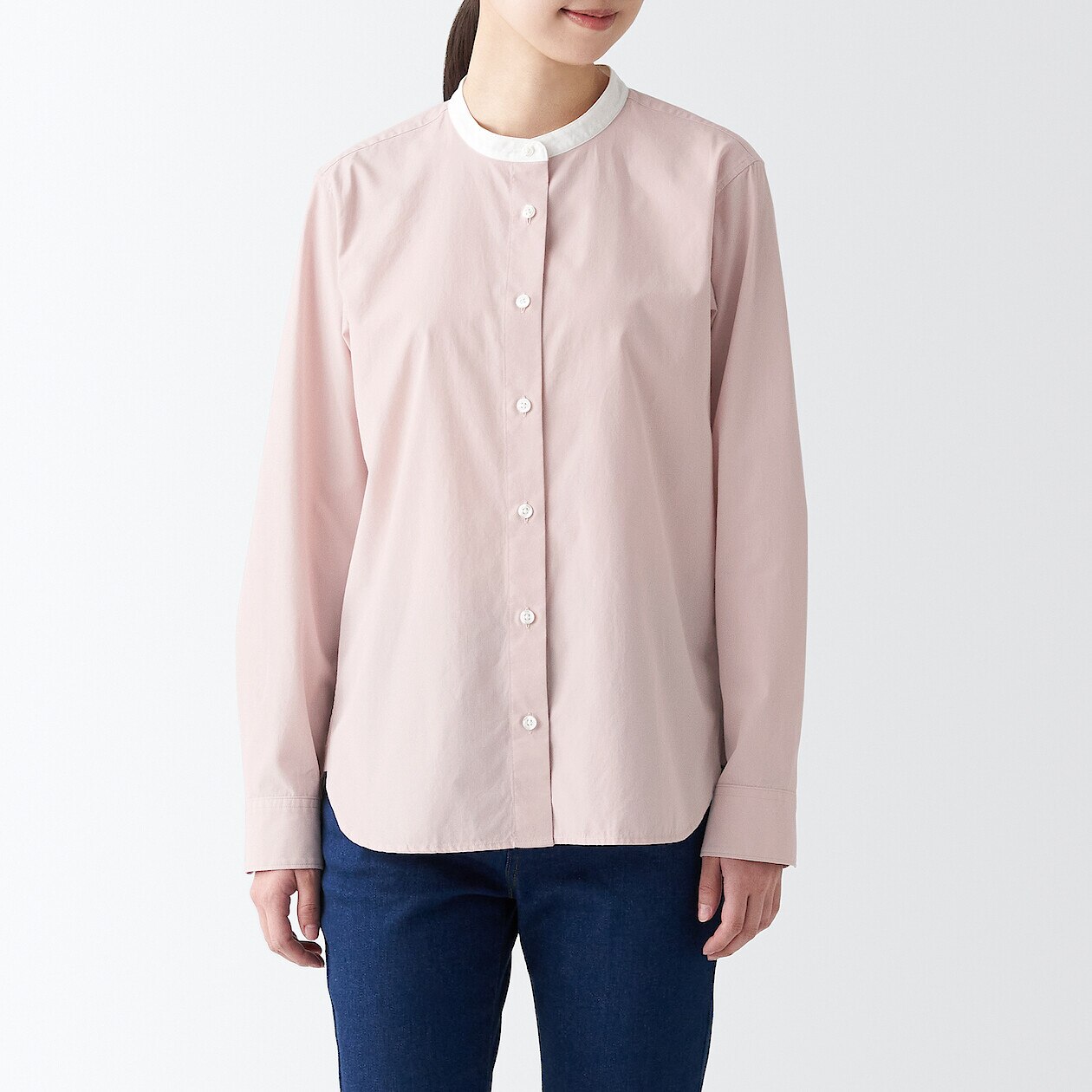 Women's Broad Cotton Stand Collar Shirt 16336