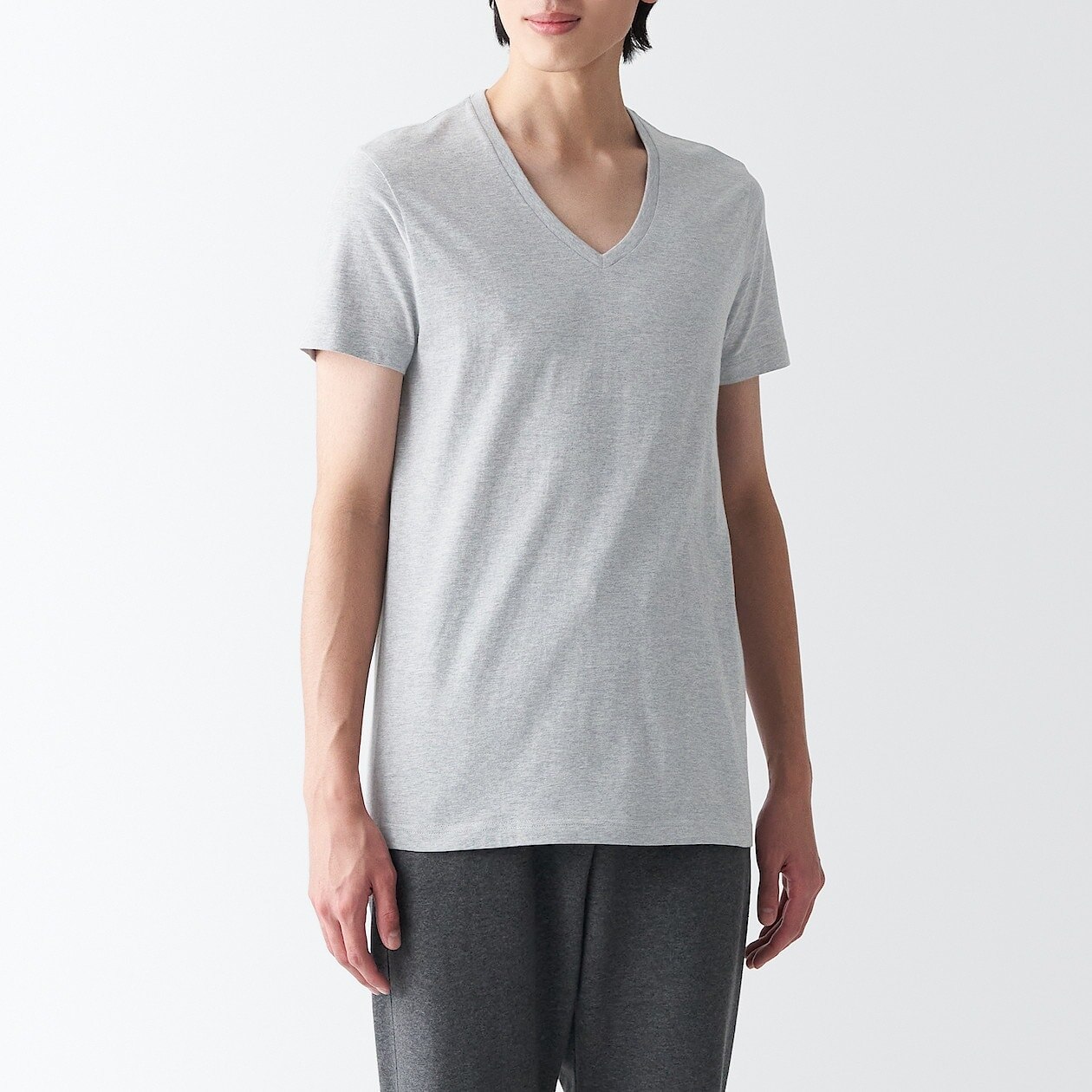 Men's Side Seamless Jersey V neck T-shirt 18494