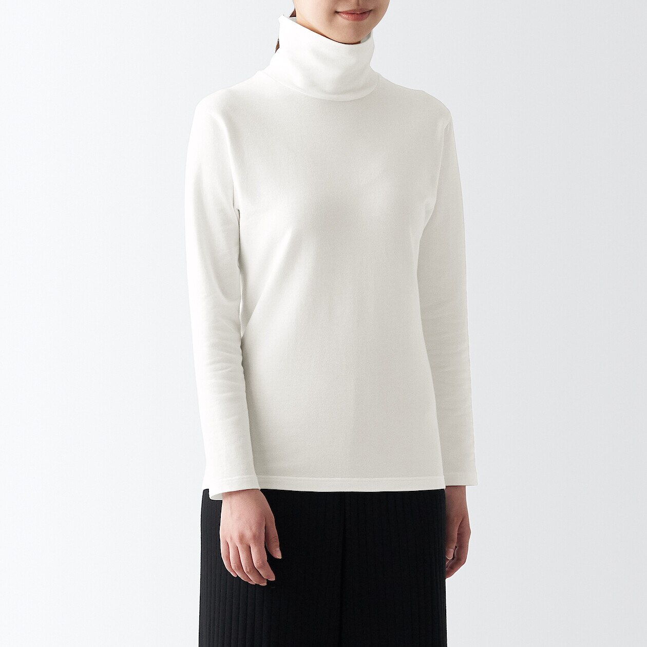 Women's Cotton and Wool High Neck Long Sleeve T-shirt